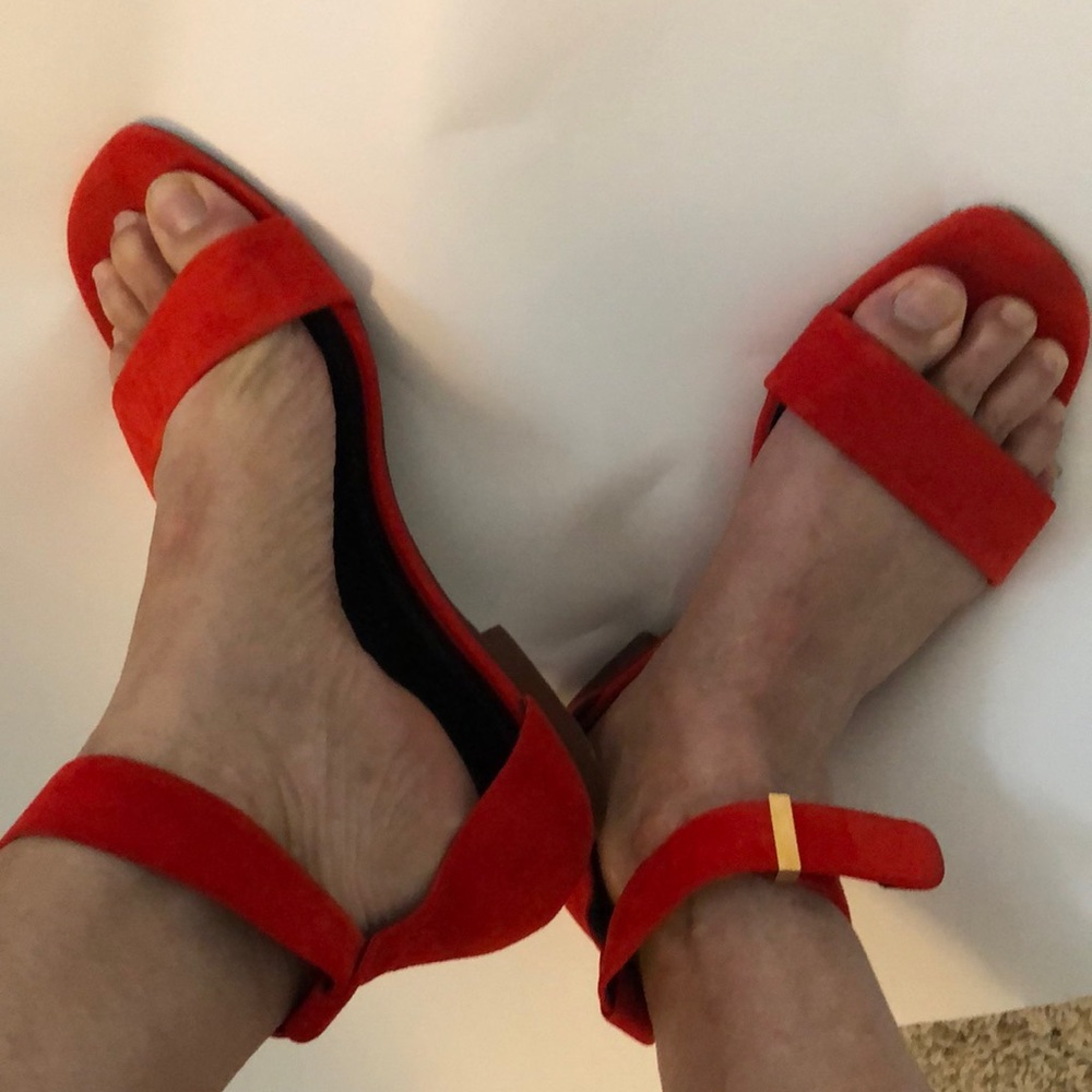 Celine Paris Red Sandals with ankle strap
